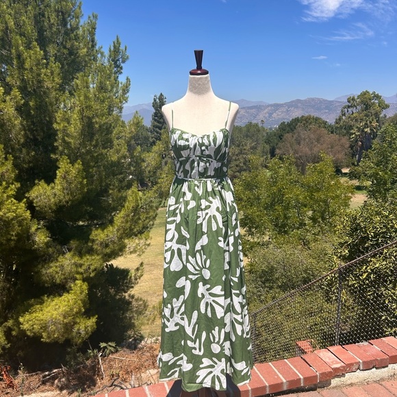 Chic Green and White Maxi Dress - Picture 1 of 5